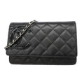 Chanel Wallet on Chain Cambon Lambskin Black Silver Shoulder Bag