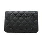 Chanel Wallet on Chain Quilted Caviar Leather Black Gold Shoulder Bag — view 8