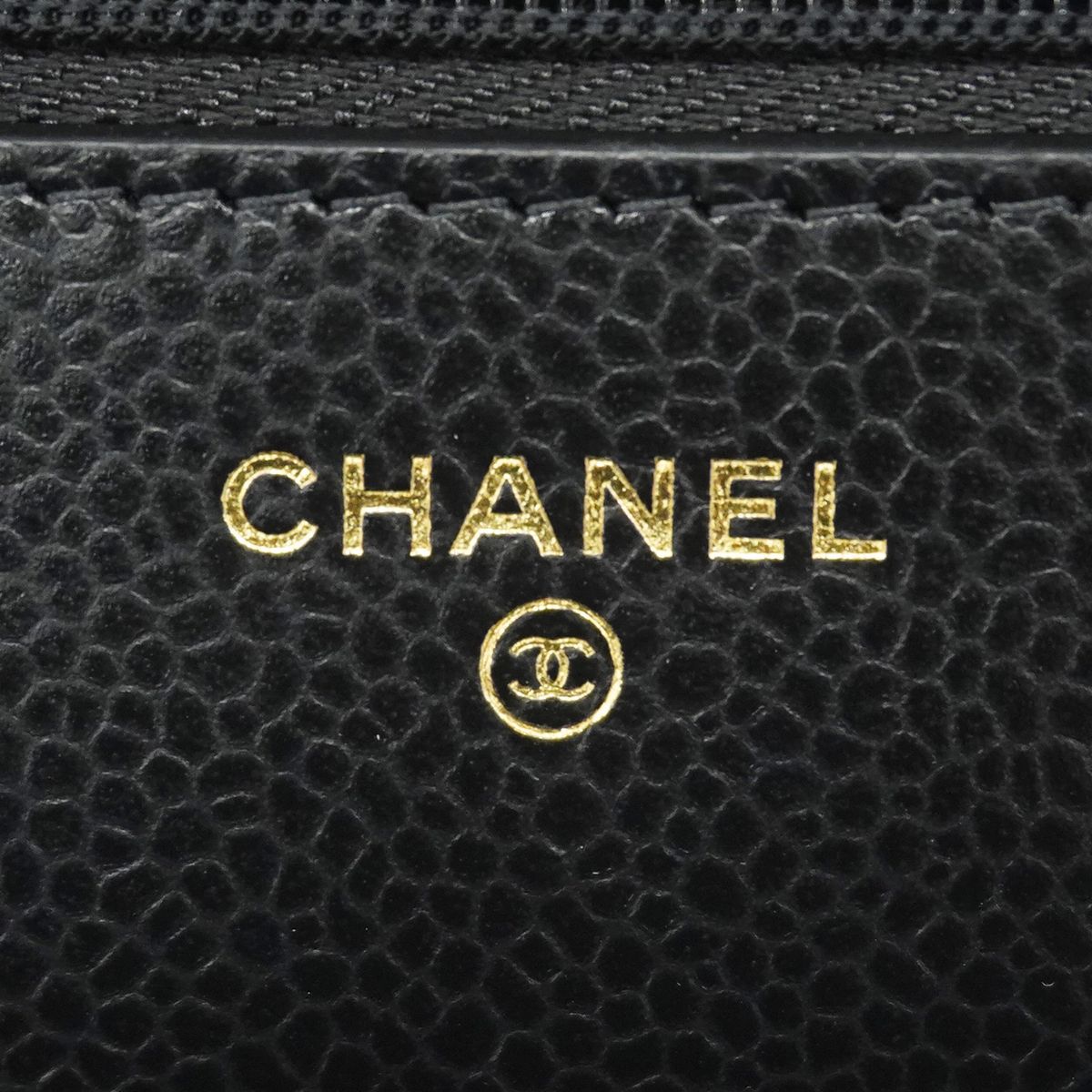 Chanel Wallet on Chain Quilted Caviar Leather Black Gold Shoulder Bag — view 5