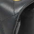 Chanel Shoulder Bag Mini Quilted Lambskin Black Gold — view 8