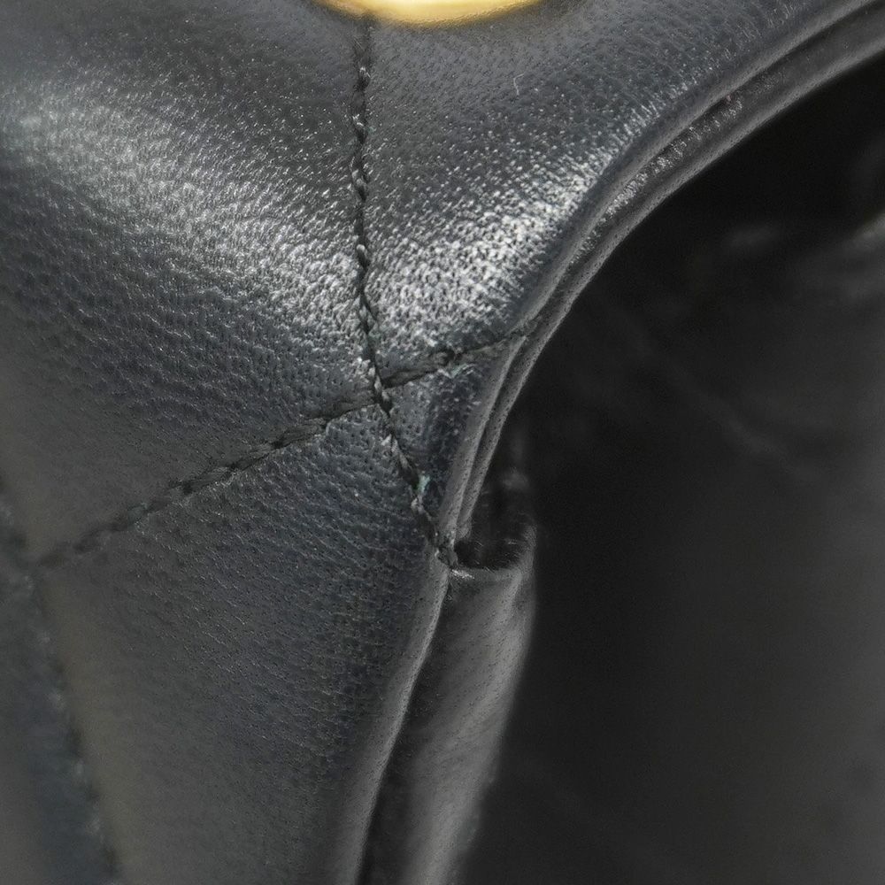 Chanel Shoulder Bag Mini Quilted Lambskin Black Gold — view 8