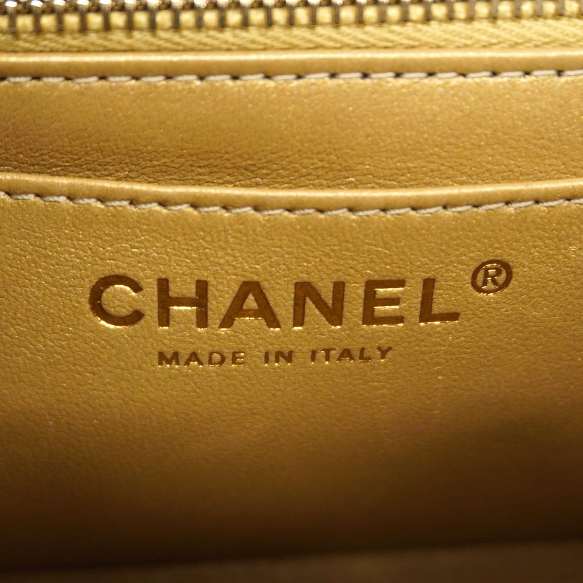 Chanel Shoulder Bag Mini Quilted Lambskin Black Gold — view 5