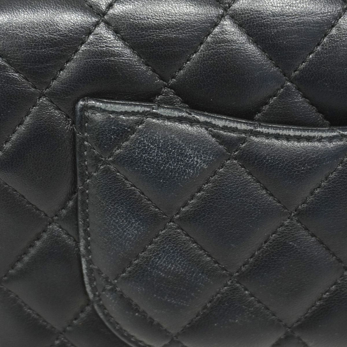 Chanel Shoulder Bag Mini Quilted Lambskin Black Gold — view 7