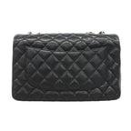 Chanel Shoulder Bag Maxi Quilted Caviar Leather Black Silver — view 8