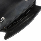 Chanel Shoulder Bag Maxi Quilted Caviar Leather Black Silver — view 4