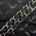 Chanel Shoulder Bag Maxi Quilted Caviar Leather Black Silver — view 7