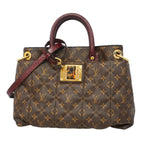 Louis Vuitton Tote Bag Monogram Etoile Exotic MM Python Ostrich Brown 2-Way