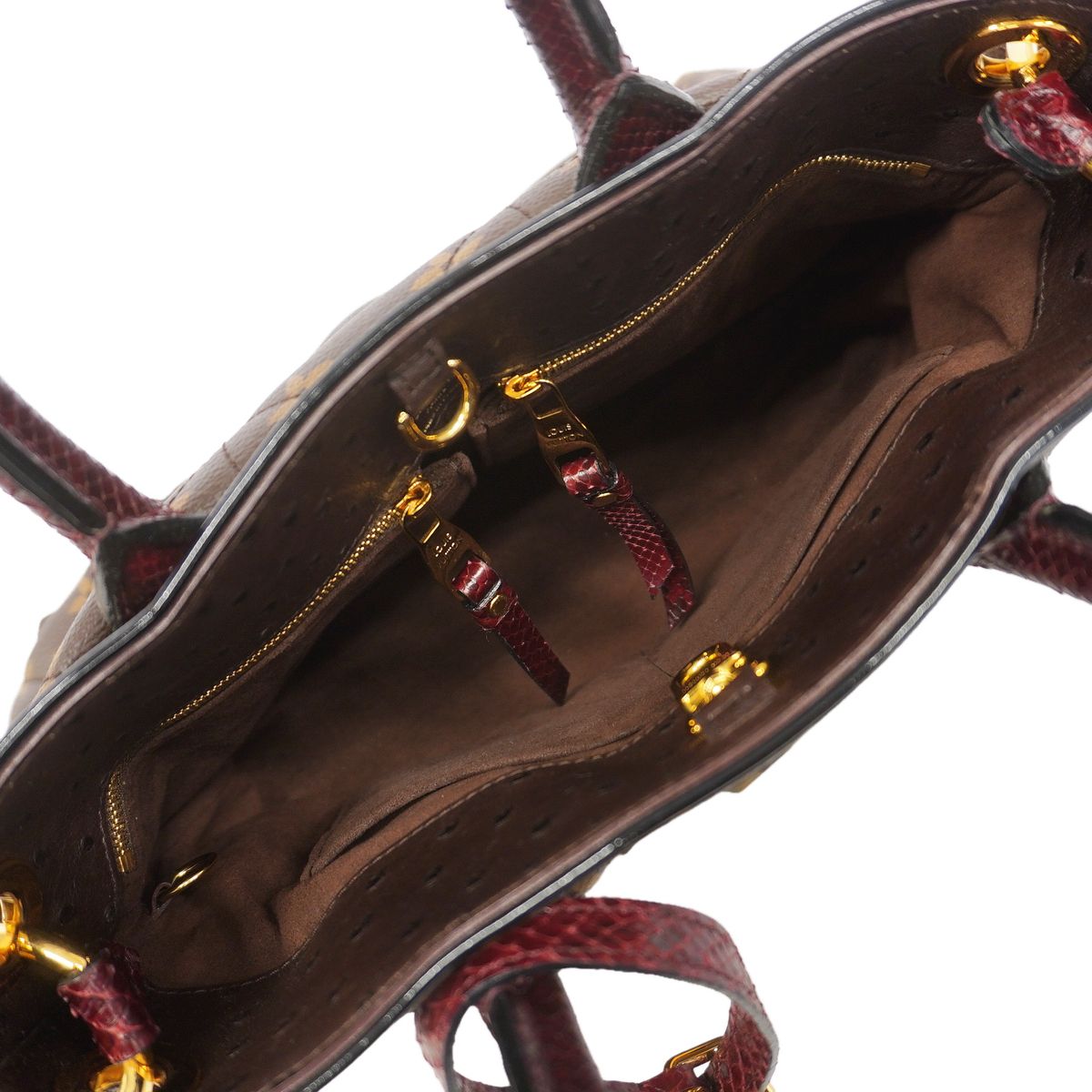 Louis Vuitton Tote Bag Monogram Etoile Exotic MM Python Ostrich Brown 2-Way — view 4
