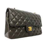 Chanel Shoulder Bag Quilted Lambskin Black Gold — view 2