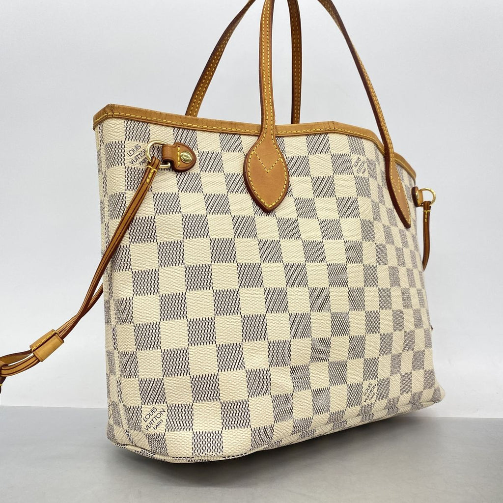 Louis Vuitton Tote Bag Damier Azur Neverfull PM White — view 2