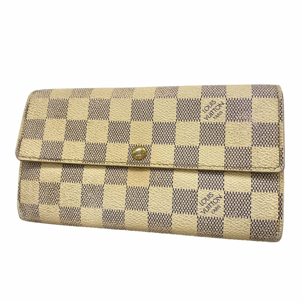 Louis Vuitton Wallet Damier Azur Portefeuille Sarah White