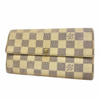 Louis Vuitton Wallet Damier Azur Portefeuille Sarah White