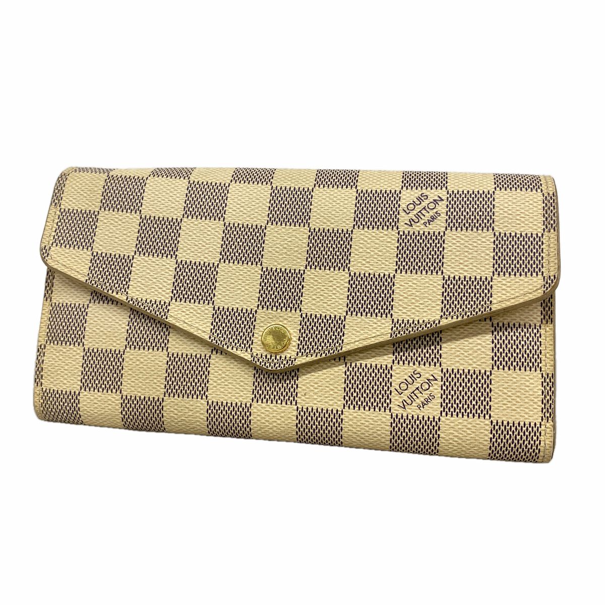Louis Vuitton Wallet Damier Azur Portefeuille Sarah White