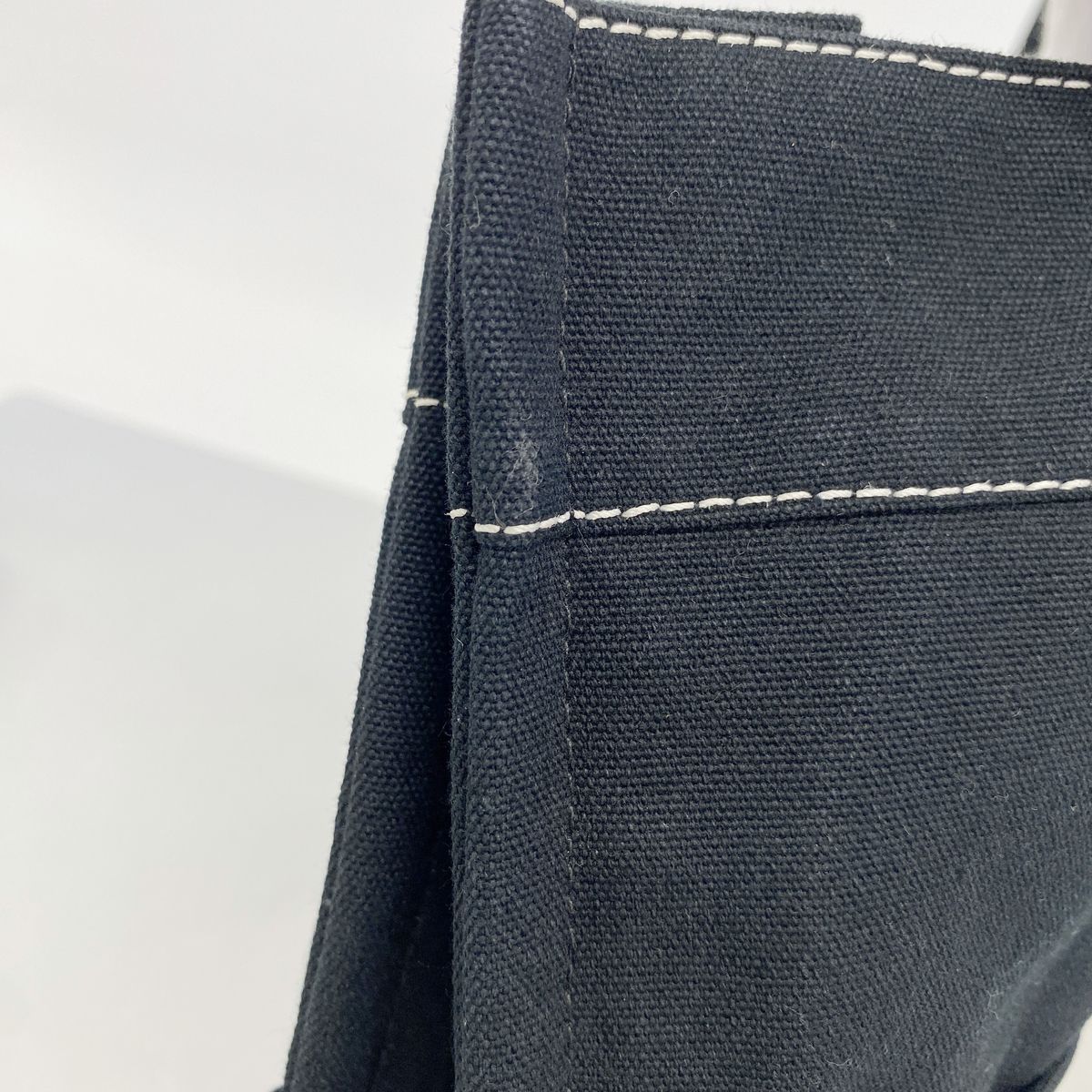 Hermes Tote Bag Deauville MM Canvas Black Silver — view 8
