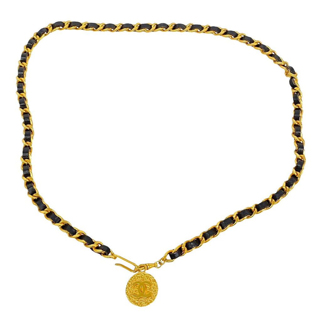 Chanel Belt Chain Black Gold