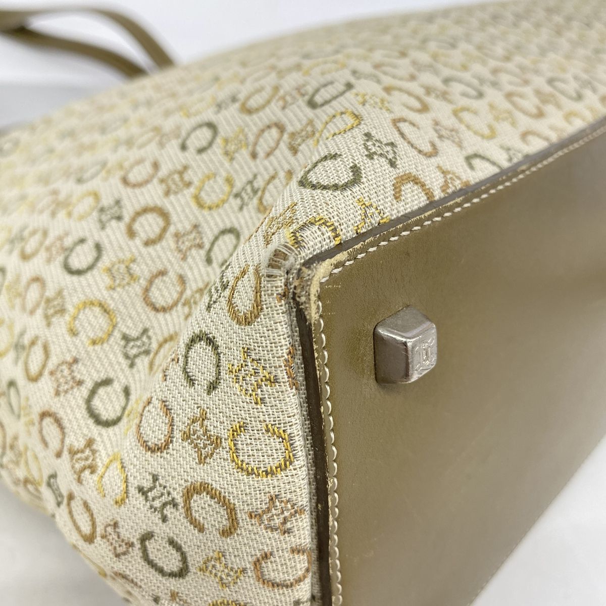 Celine Tote Bag C Macadam Canvas Khaki Silver — view 8