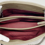 Chanel Shoulder Bag Quilted Leather Khaki Silver — view 4