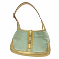 Gucci Handbag Jackie Nylon Gold Light Green
