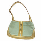 Gucci Handbag Jackie Nylon Gold Light Green
