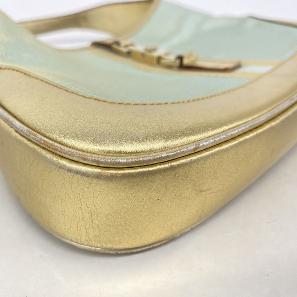 Gucci Handbag Jackie Nylon Gold Light Green — view 7