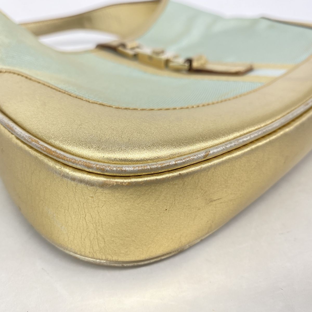 Gucci Handbag Jackie Nylon Gold Light Green — view 7