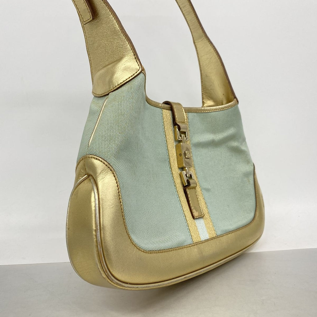 Gucci Handbag Jackie Nylon Gold Light Green — view 2