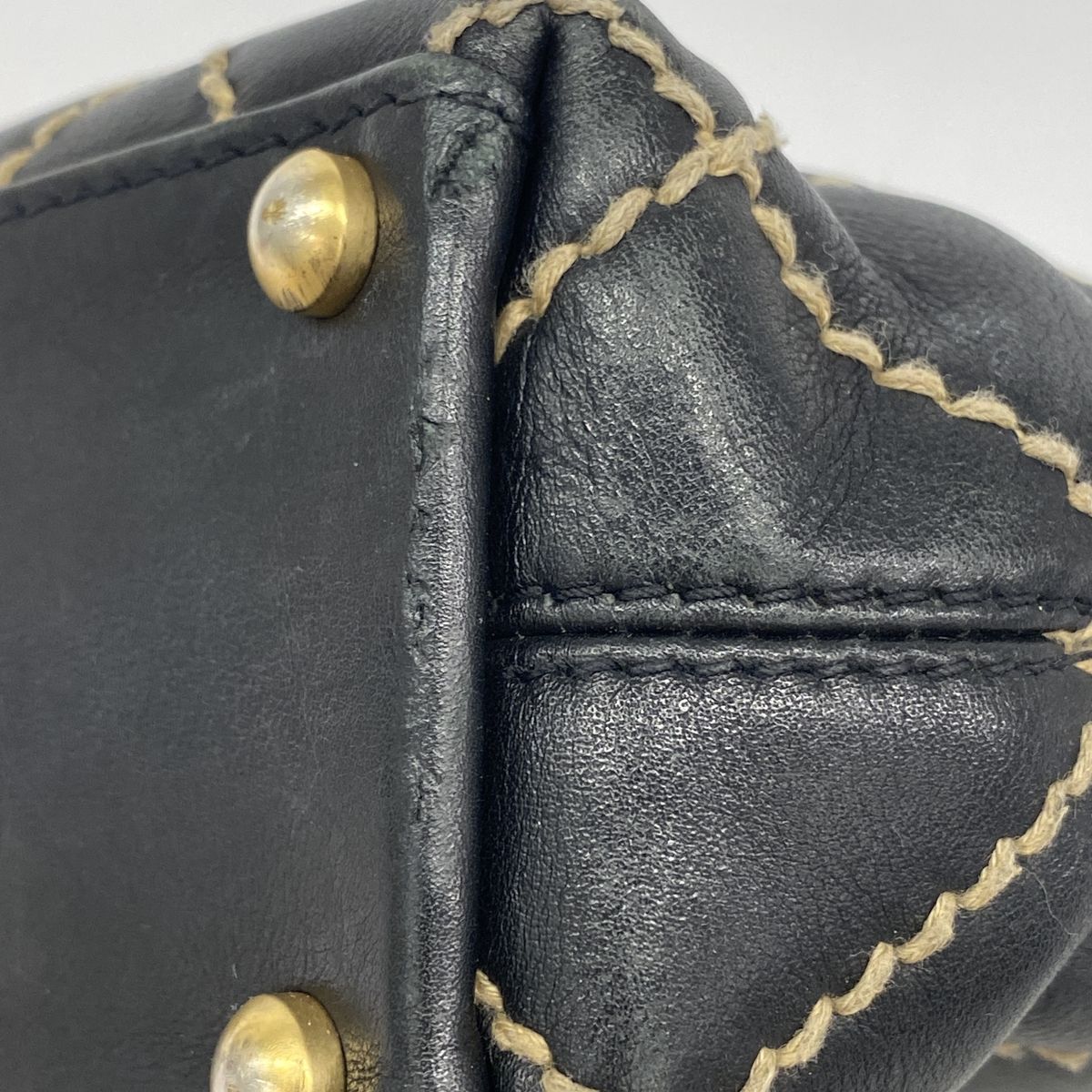 Chanel Tote Bag Wild Stitch Leather Black Gold — view 6