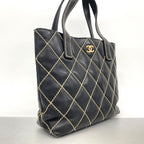 Chanel Tote Bag Wild Stitch Leather Black Gold — view 2