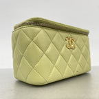 Chanel Shoulder Bag Quilted Lambskin Lime Green Gold — view 2