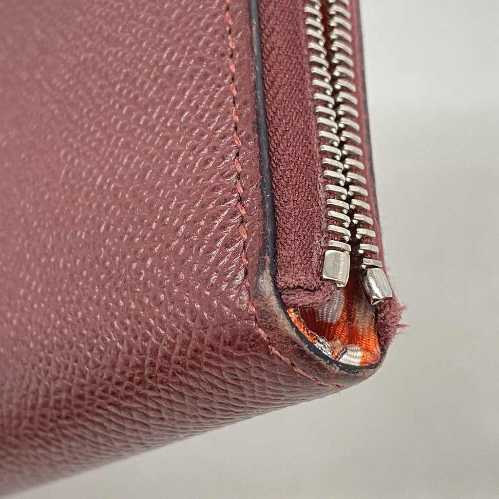 Hermes Wallet Azap Long Silk'in Veau Epsom Rouge Ash Silver — view 5