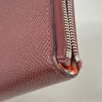 Hermes Wallet Azap Long Silk'in Veau Epsom Rouge Ash Silver — view 5
