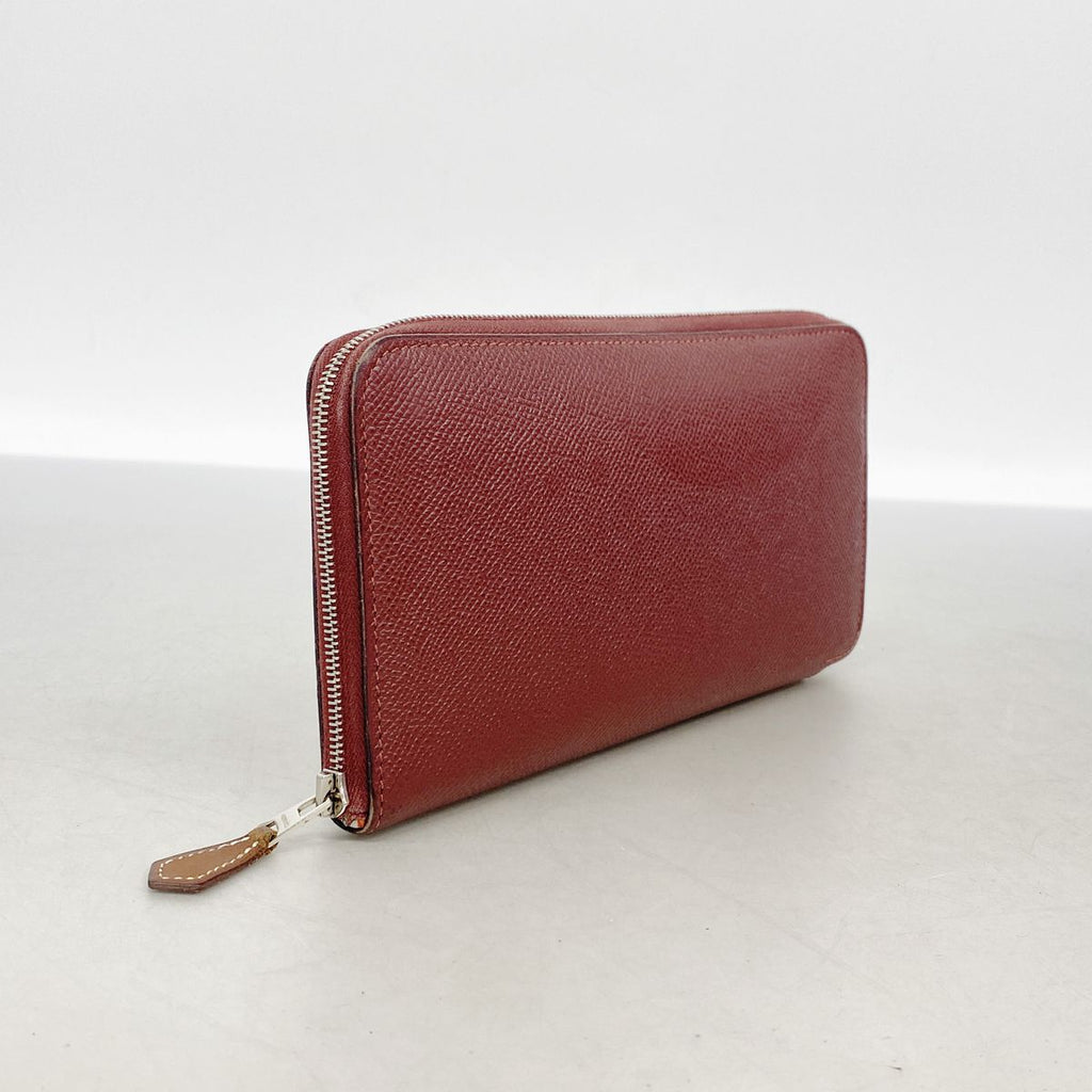 Hermes Wallet Azap Long Silk'in Veau Epsom Rouge Ash Silver — view 2
