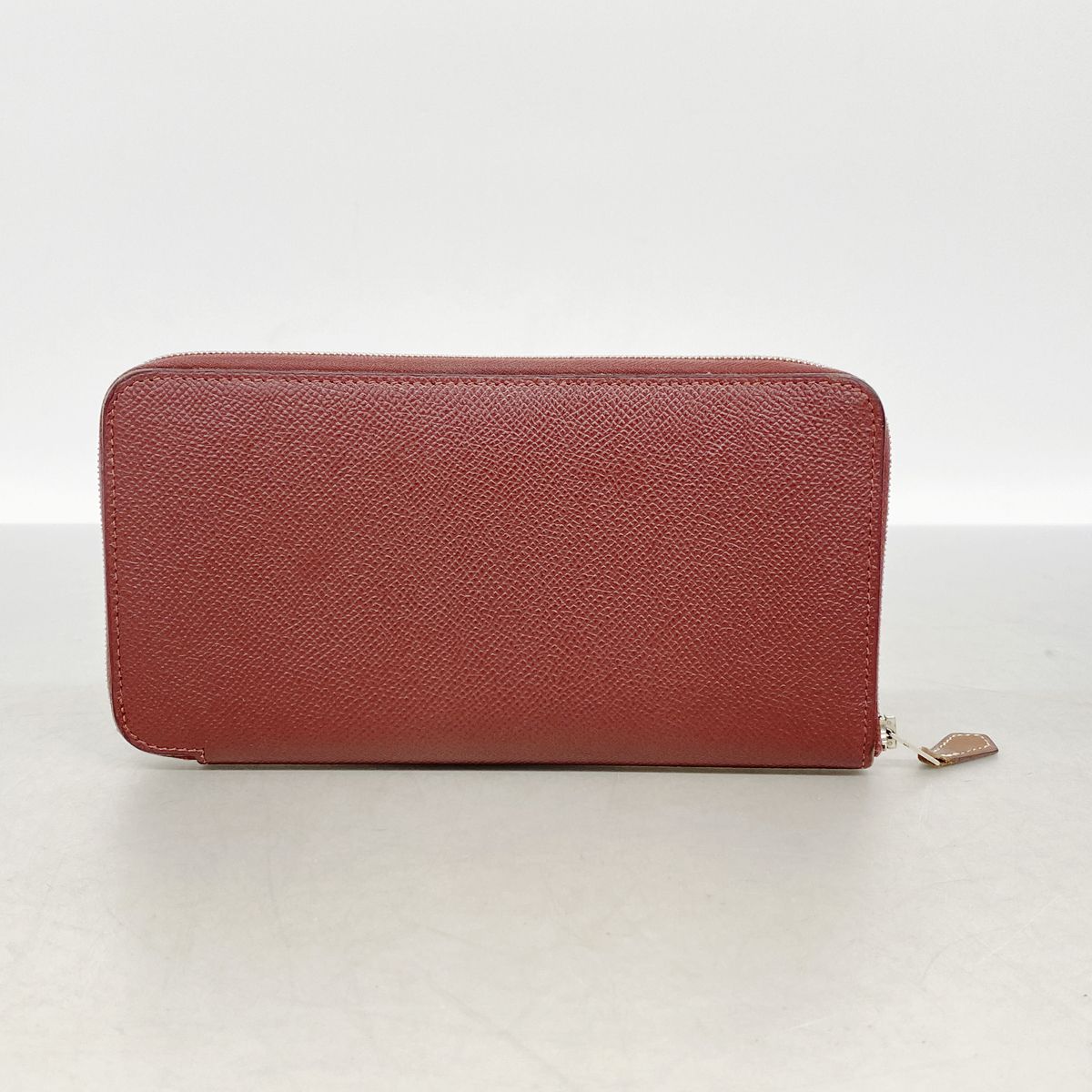 Hermes Wallet Azap Long Silk'in Veau Epsom Rouge Ash Silver — view 8