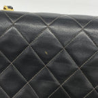 Chanel Shoulder Bag Maxi Quilted Lambskin Black Gold — view 7