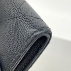 Chanel Card Case Quilted Caviar Leather Black Gold — view 7