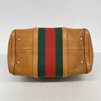 Gucci Handbag Sherry Line Leather Brown Champagne Gold 2-Way Bag — view 3
