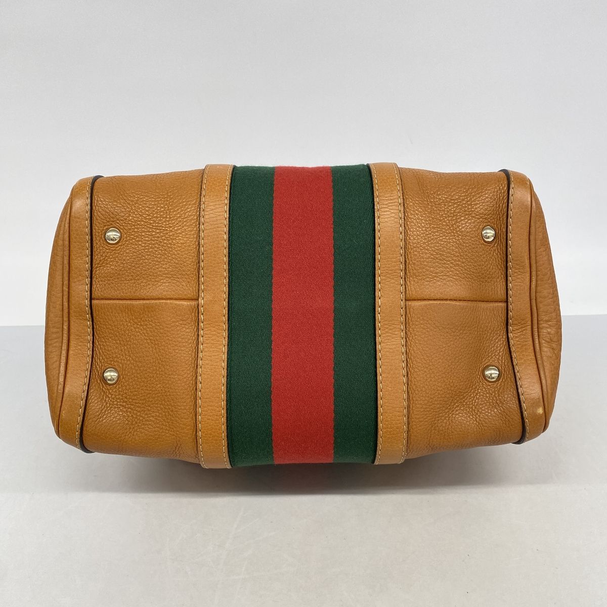 Gucci Handbag Sherry Line Leather Brown Champagne Gold 2-Way Bag — view 3