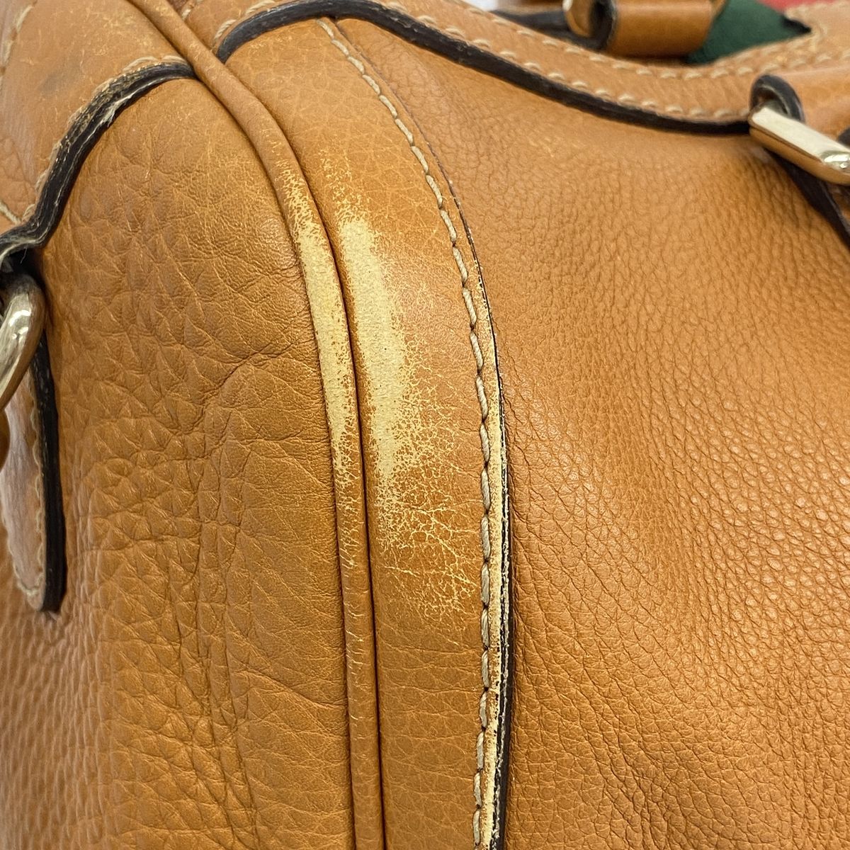 Gucci Handbag Sherry Line Leather Brown Champagne Gold 2-Way Bag — view 6