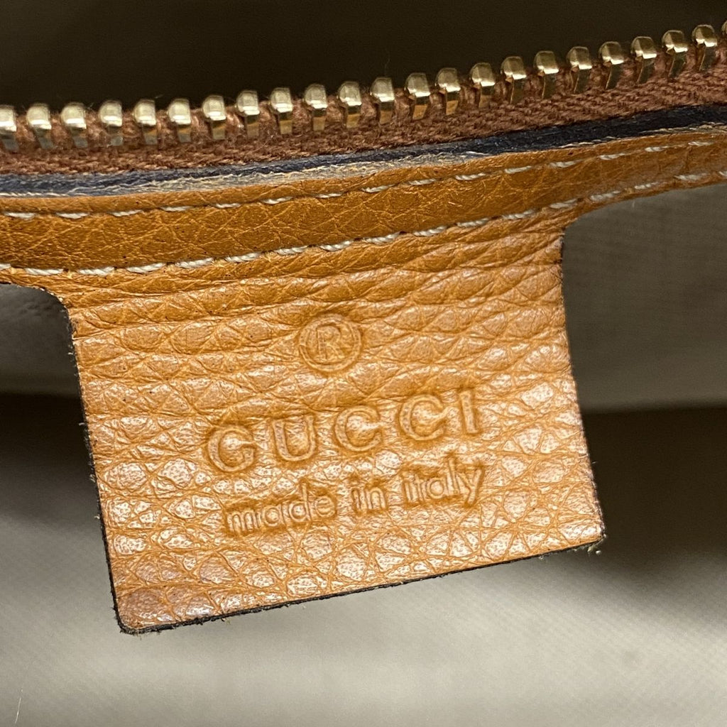 Gucci Handbag Sherry Line Leather Brown Champagne Gold 2-Way Bag — view 5