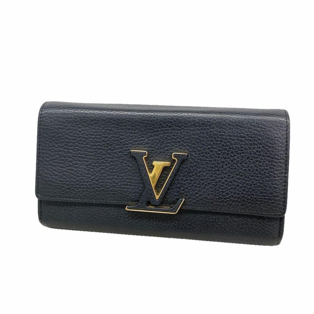 Louis Vuitton Wallet Taurillon Portefeuille Capucines Noir