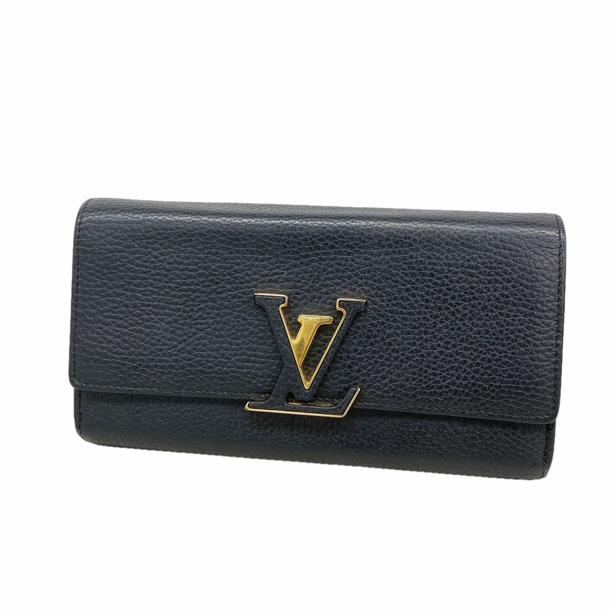 Louis Vuitton Wallet Taurillon Portefeuille Capucines Noir
