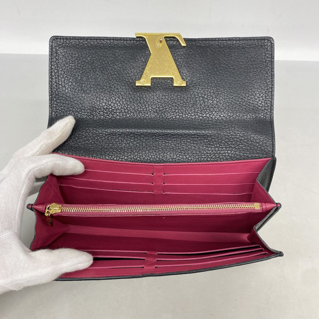 Louis Vuitton Wallet Taurillon Portefeuille Capucines Noir — view 3