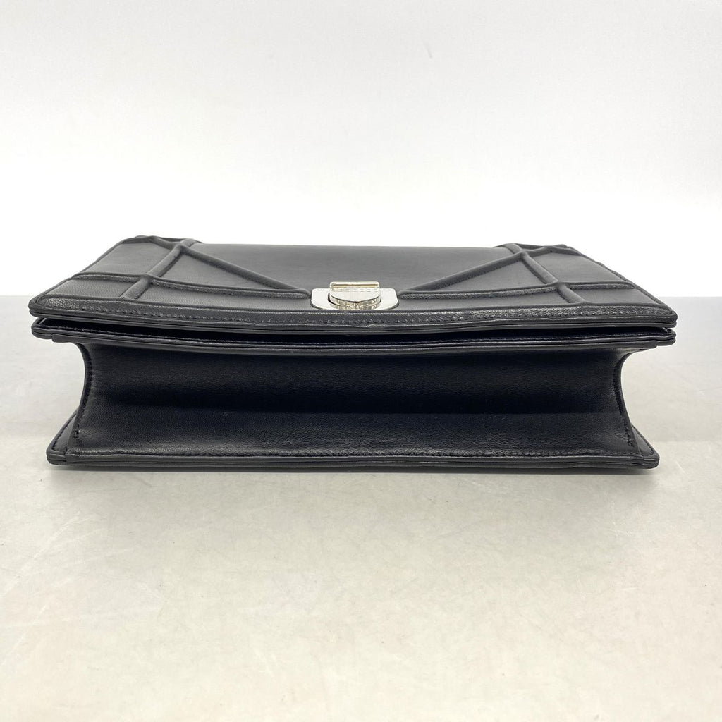 Dior Shoulder Bag Diorama Leather Black Silver — view 3