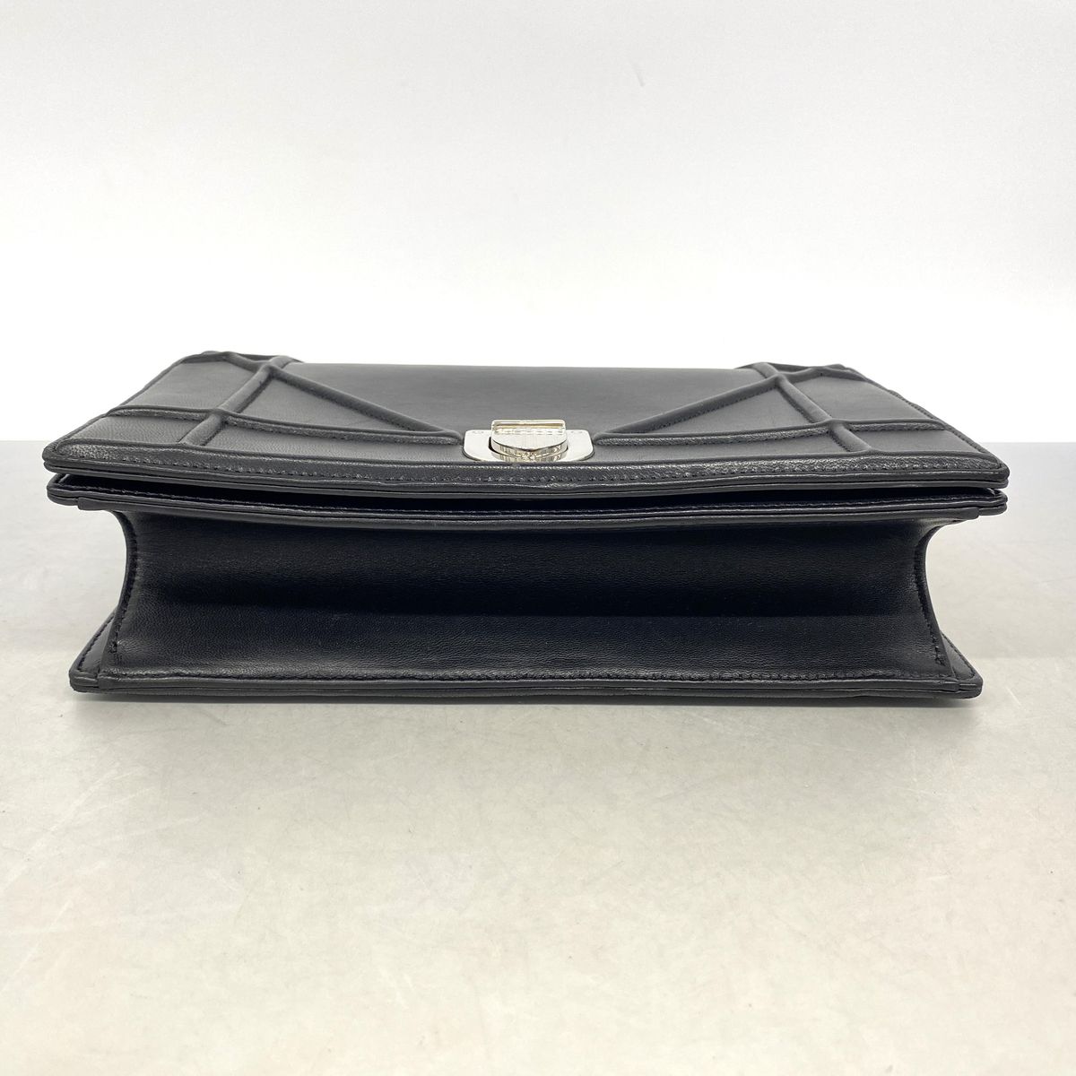 Dior Shoulder Bag Diorama Leather Black Silver — view 3