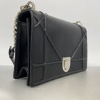 Dior Shoulder Bag Diorama Leather Black Silver — view 2