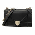 Dior Shoulder Bag Diorama Leather Black Silver