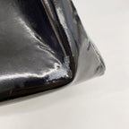 Chanel Chain Tote Bag Quilted Patent Leather Black Gold — view 6