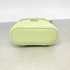 Chanel Shoulder Bag Quilted Caviar Leather Light Green Champagne Gold — view 3