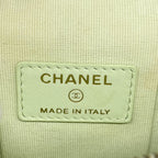 Chanel Shoulder Bag Quilted Caviar Leather Light Green Champagne Gold — view 5