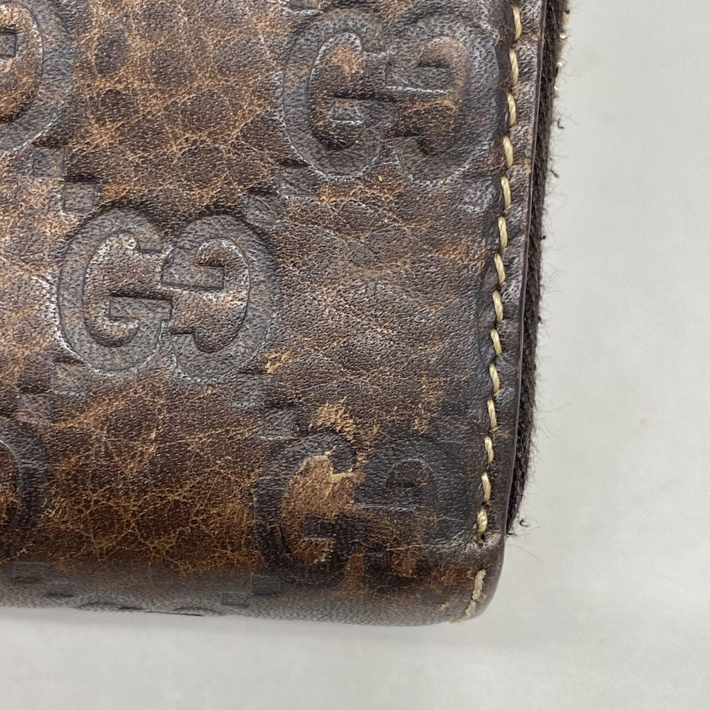 Gucci Wallet Guccissima Bamboo Leather Brown Champagne Gold — view 5